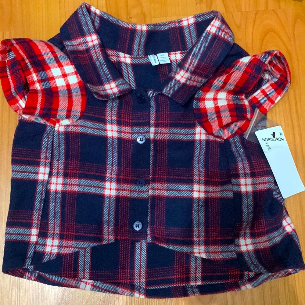 NWT Nordstrom Pet flannel collared shirt M